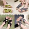 Summer New Linen Flat Bottom Women Shoe Grass Knitted Casual Sandals Roman Sandals Sandalias De Mujer