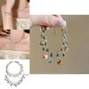 Artistic Blue Shell Necklace With Zircon Elements Exquisite Geometric Design For Women