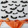 96 шт. Наклейки летучих мышей 3D Хэллоуин украшения летучих мышей светящиеся глаза летучие мыши 96 шт. страшные летучие мыши настенные украшения для ванной комнаты кухни дома