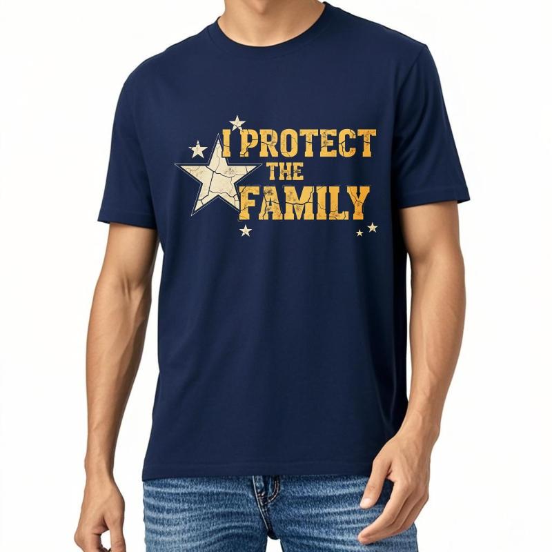 Comfortable For him Oneck tshirt Daily Wear I Protect The Family Star Design Anime For her Teeshirt summer teeshirt for him