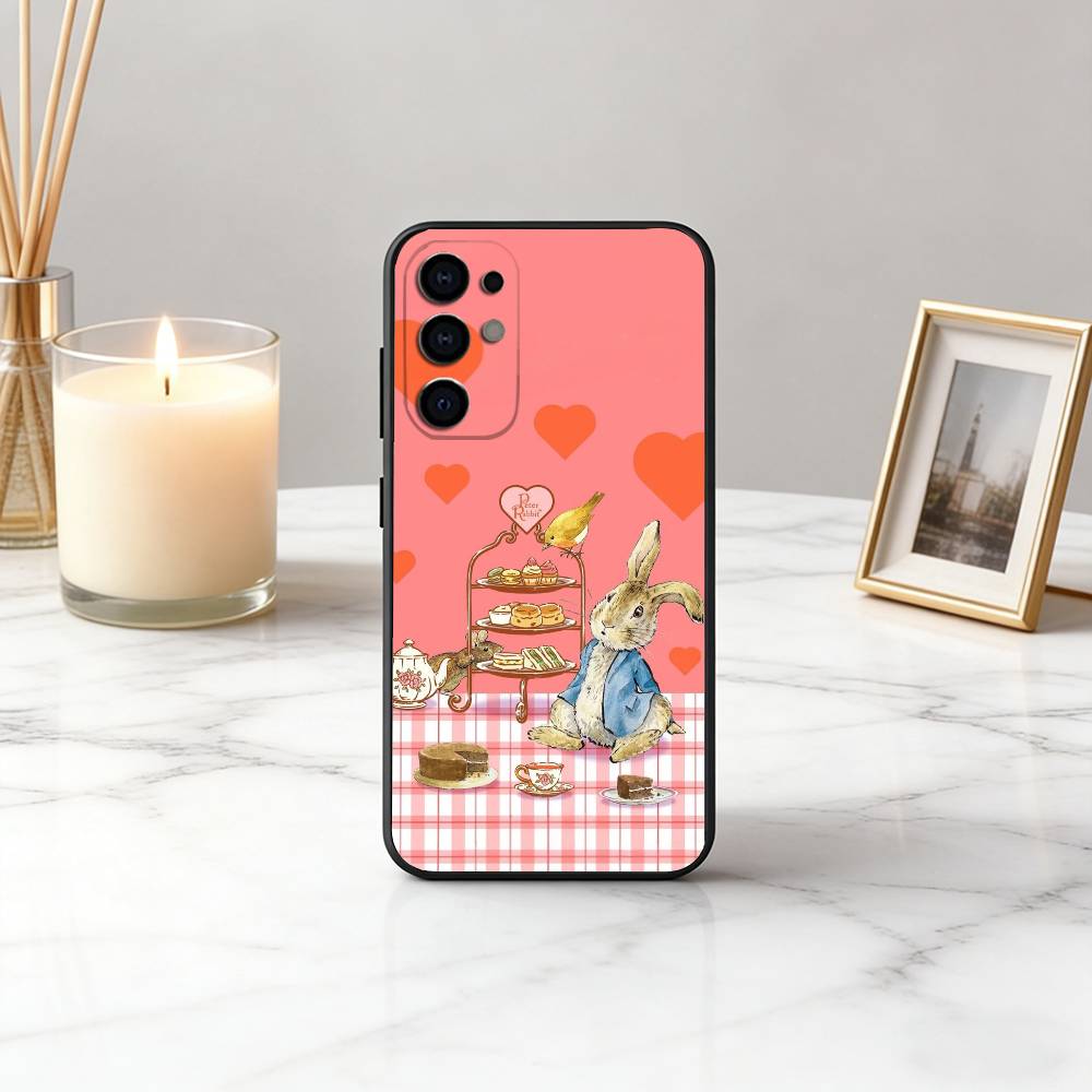 Милый чехол для телефона R-Rabbit P-Peter-RP Черный силиконовый мягкий Для Samsung S25,S24,S21,S22,S23,S30,Ultra,S20,Plus,Fe,Lite
