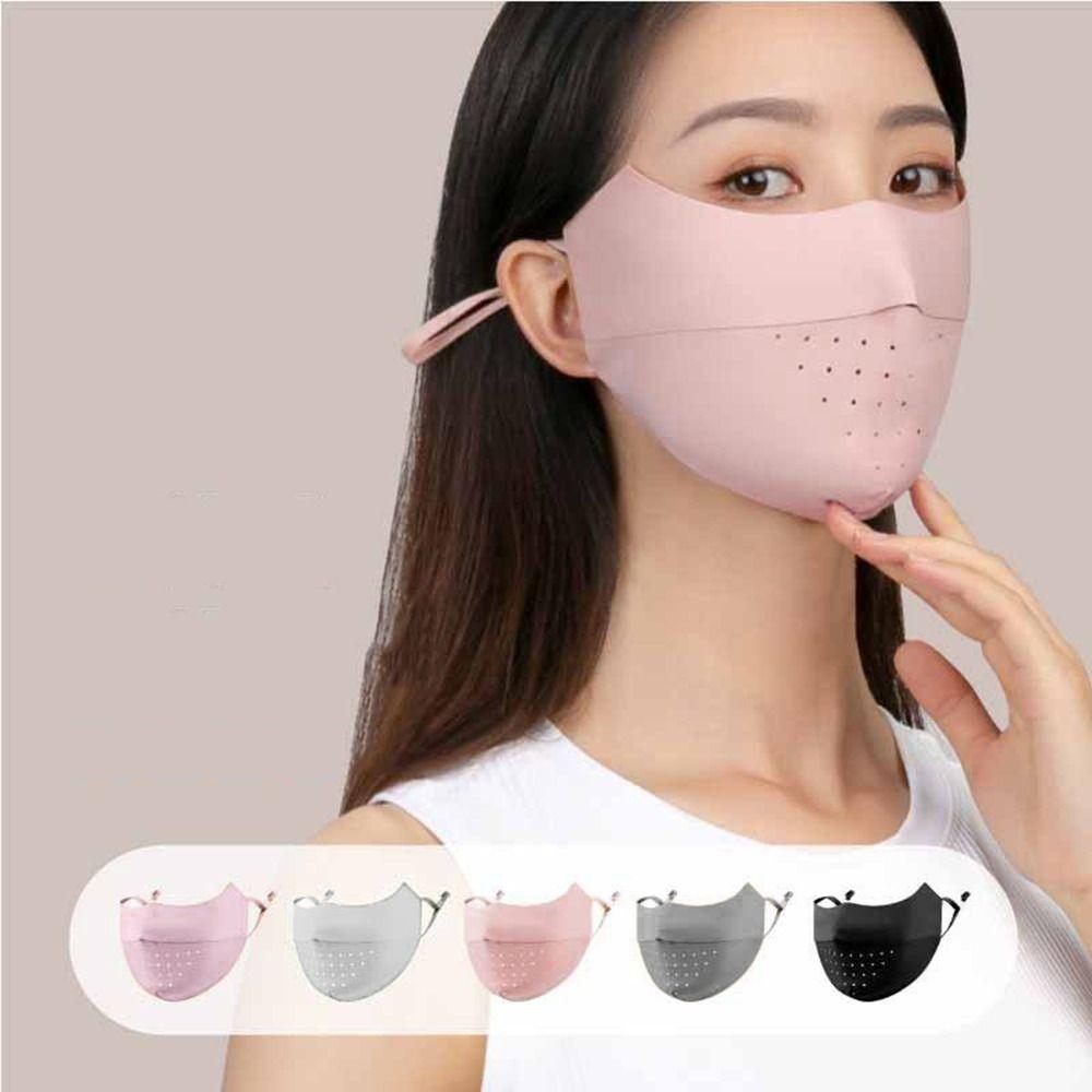 Outdoor Fishing Eye Protection Hiking For Women Face Cover Sunscreen Mask Face Scarf Ice Silk Mask