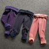 Autumn Winter Kids Pants Small Dot Plus Velvet Girls Leggings Children's Girl Cotton Stretch Trousers Children Clothing