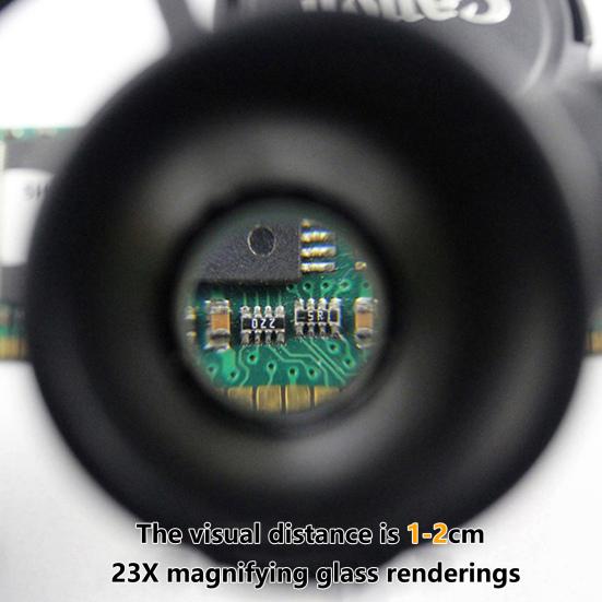 1 комплект лупы с креплением на голову, 2 светодиодных фонаря, регулируемая яркость, 8/15/23 раза, печатная плата, повязка на голову, лупа, товары для дома