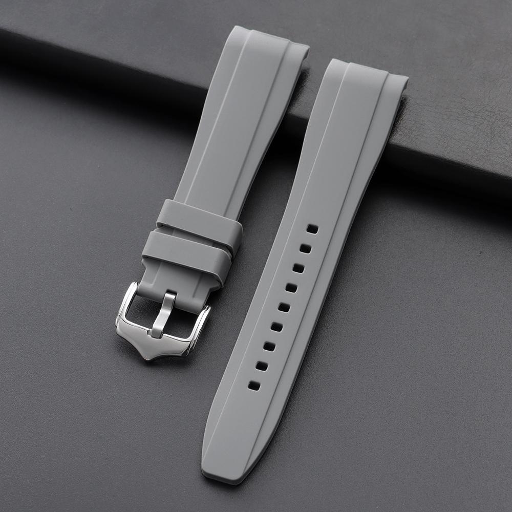 20мм22мм для Rolex Резиновый ремешок для Swatch Универсальный Мужской Женский Изогнутый конец Силиконовый ремешок для часов Citizen Sport Водонепроницаемый ремень