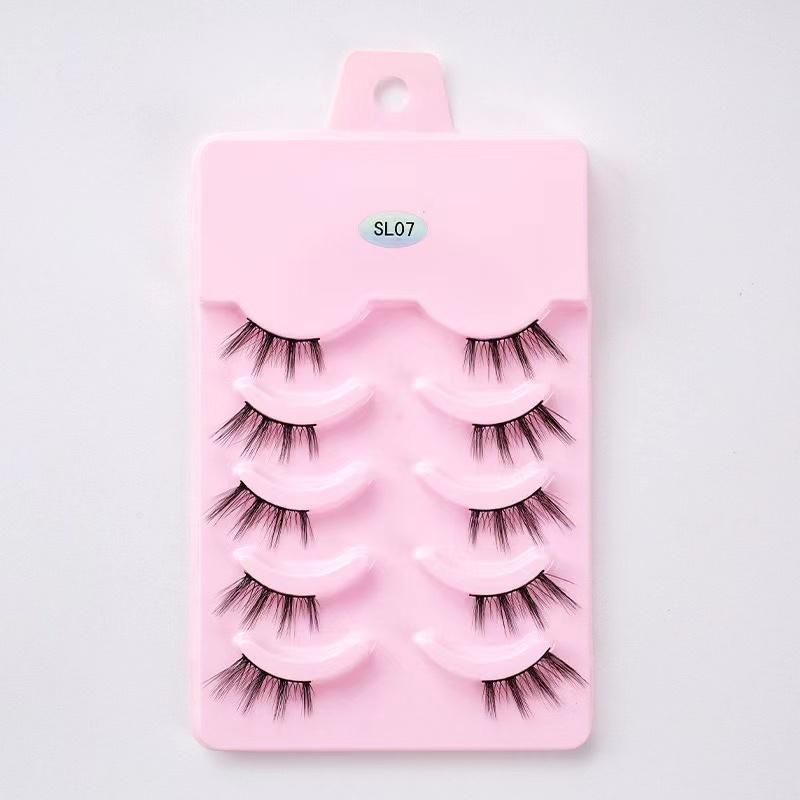 Половинные ресницы, 5 пар натуральных пушистых накладных ресниц, манга, 3D искусственные норковые ресницы, мягкие крылатые ресницы, инструмент для наращивания ресниц