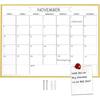 Dry Erase Monthly Calendar Whiteboard, 10.5"x 14.5" Gold Aluminum Frame, Magnetic White Board for Wall Office/School/Home, Hanging Board for
