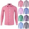 Men's Shirt Autumn Retro Plaid Lapel Long Sleeve Shirt Casual Shirt