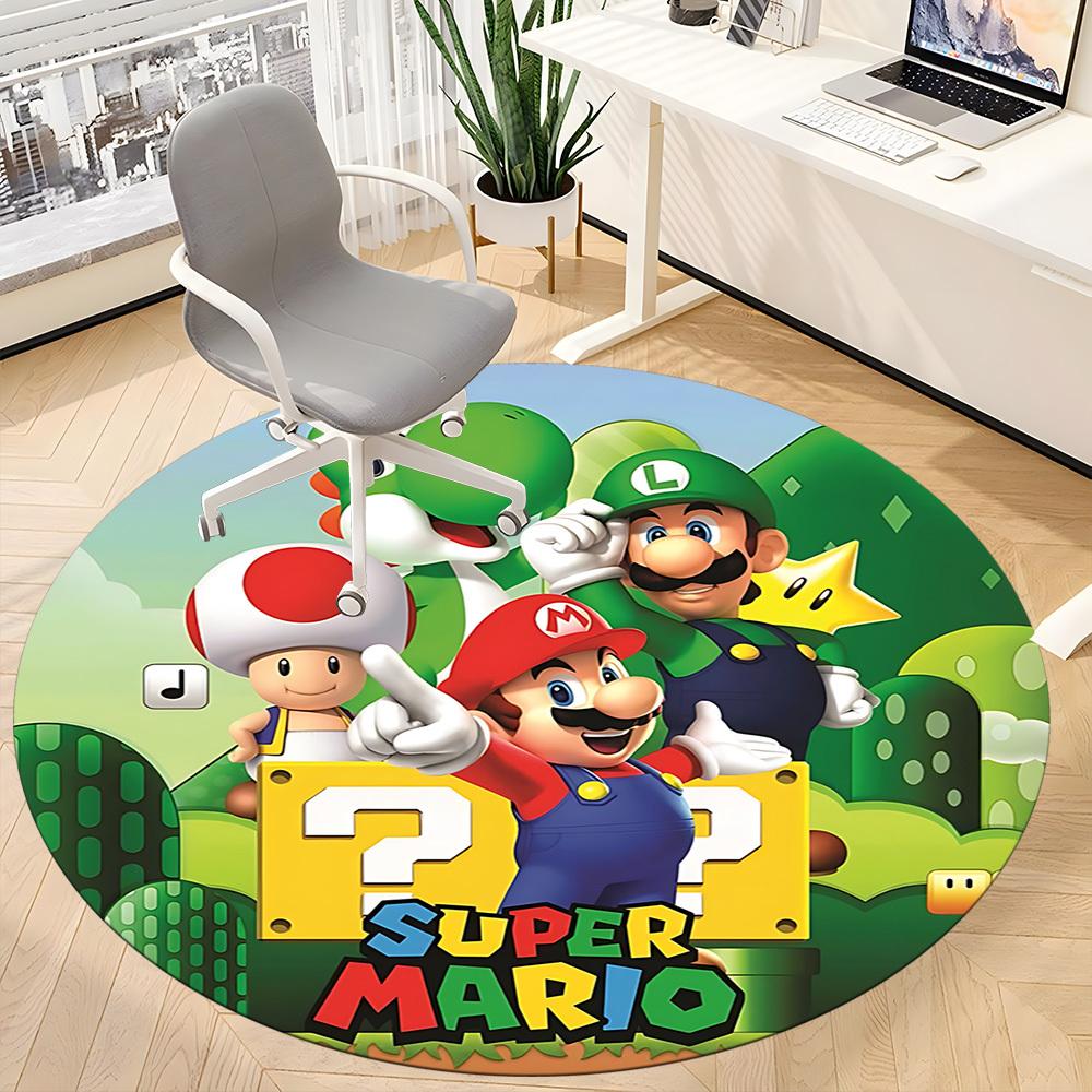 1 шт. Круглый коврик для офиса Super Mario, нескользящий, мягкий и прочный офисный коврик для декора интерьера, идеально подходит для офиса, красивое украшение