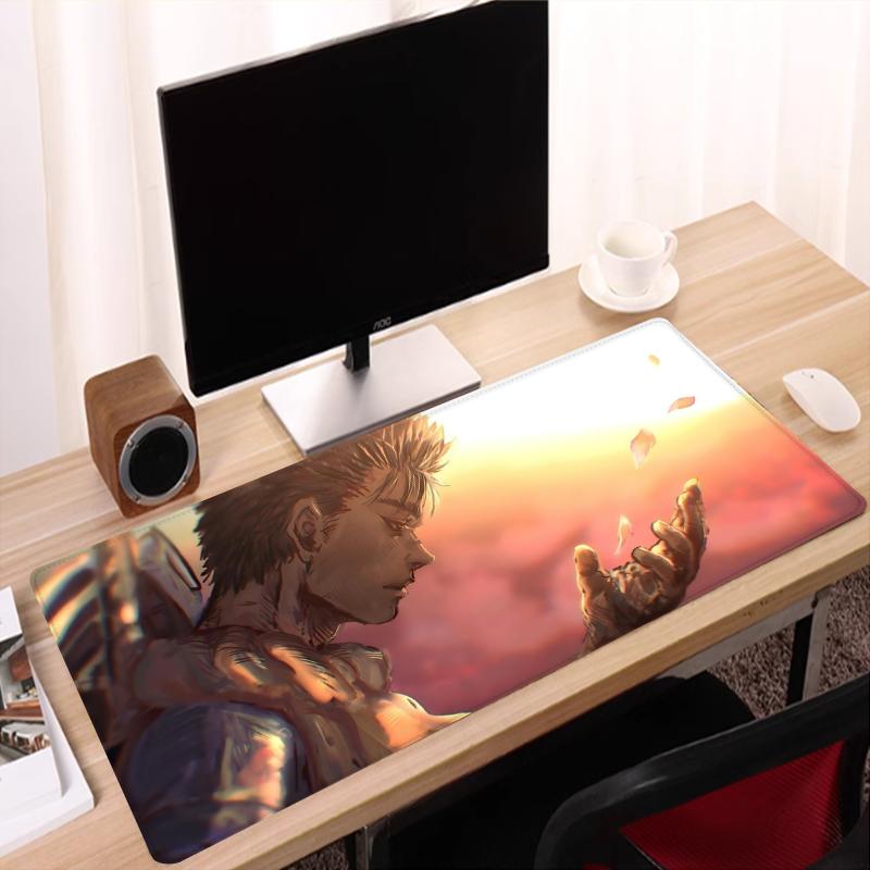 Крутая игровая подставка для мыши Anime Сильный Герой XXL Большая игровая коврик для стола Коврик для офисного стола E-Sports Коврик для клавиатуры Нескользящий коврик для мыши компьютера