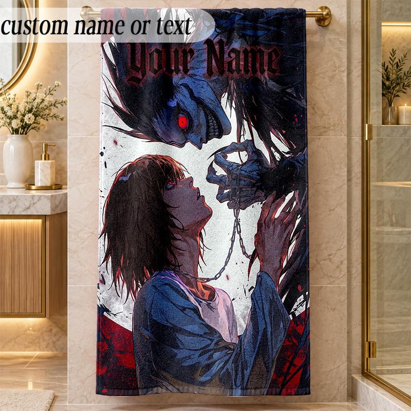Beach TowelDeath Note Custom Name Text Personalized Soft Towel for Beach Pool Indoor Home Decor Gift