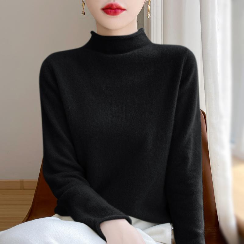 Женский кашемировый свитер Qinghe Cashmere 30% Кашемир 70% Шерсть Осенне-зимний кашемировый пуловер Мягкий и теплый