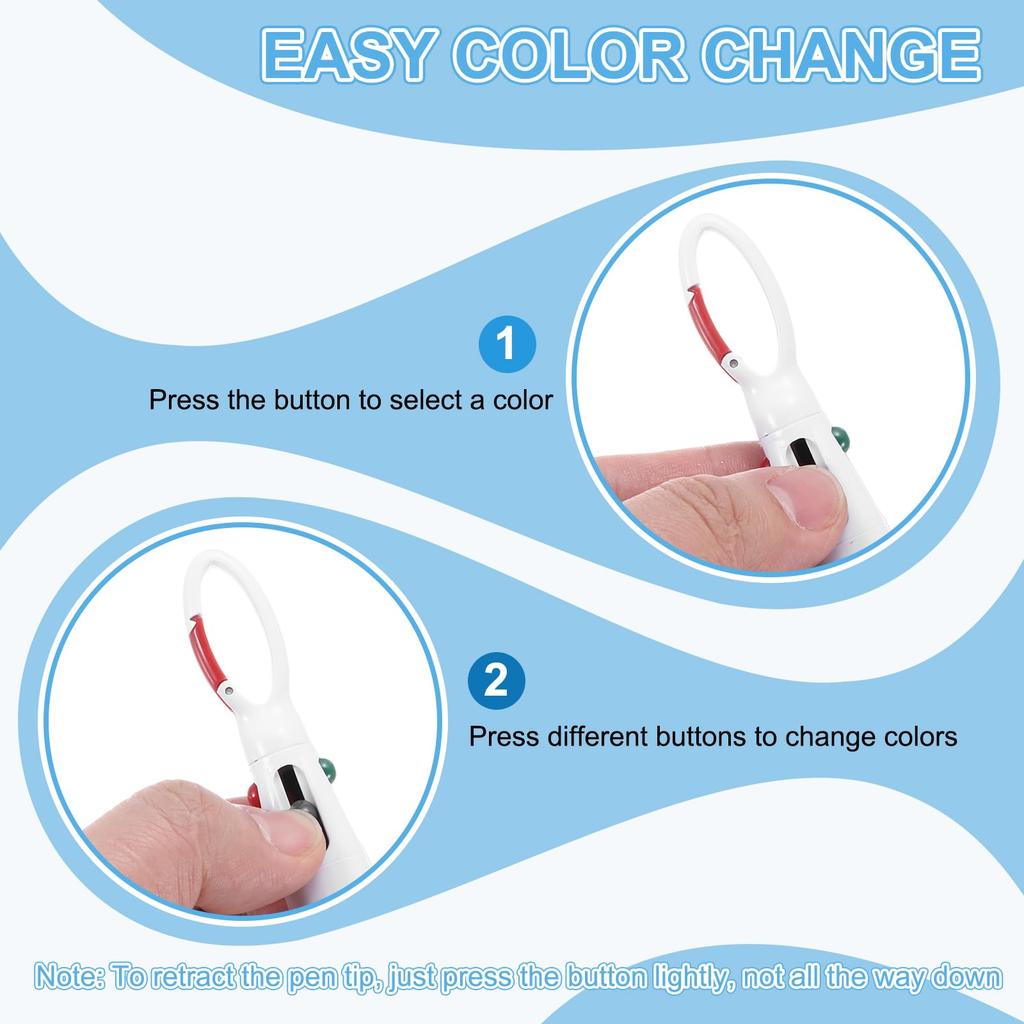 PATIKIL 3 шт. Мини-маркер Бейдж-ролик Ручка-маркер Масляный маркер для бейджей Выдвижной наконечник Шариковая ручка с клипсой-брелоком для офиса