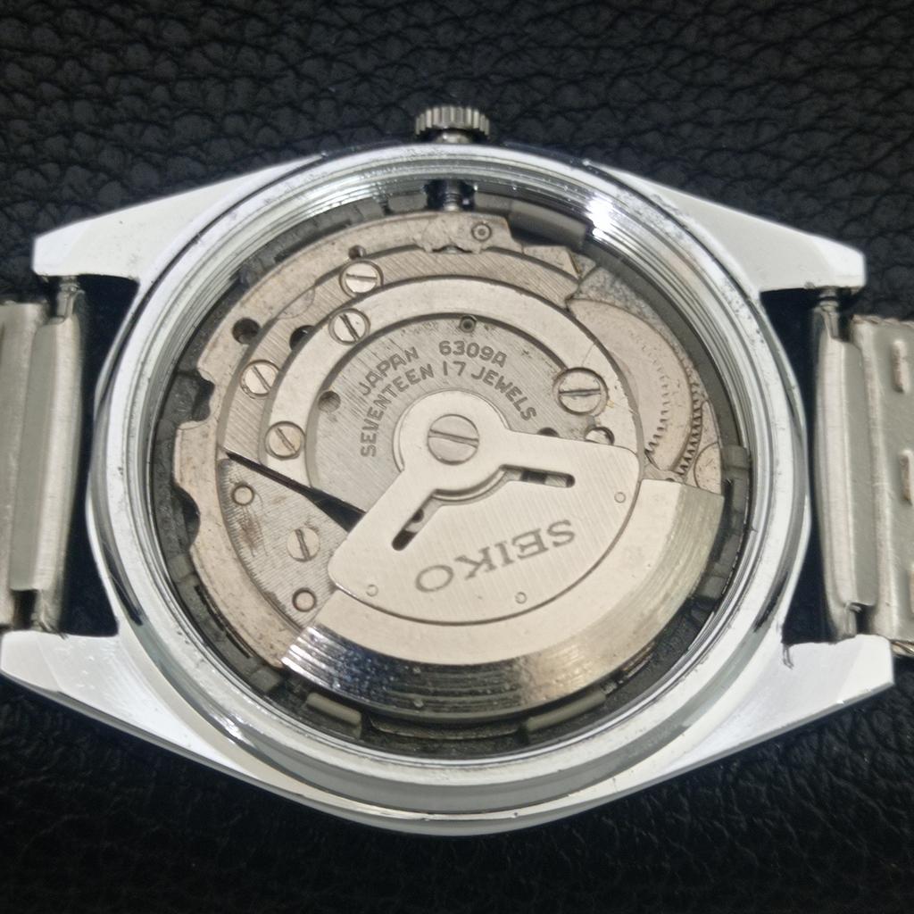ЯПОНСКИЕ ВИНТАЖНЫЕ ОТРЕМОНТИРОВАННЫЕ МУЖСКИЕ АВТОМАТИЧЕСКИЕ ЧАСЫ SEIKO 5 6309A С СИННИМ ЦИФЕРБЛАТОМ a443355-1