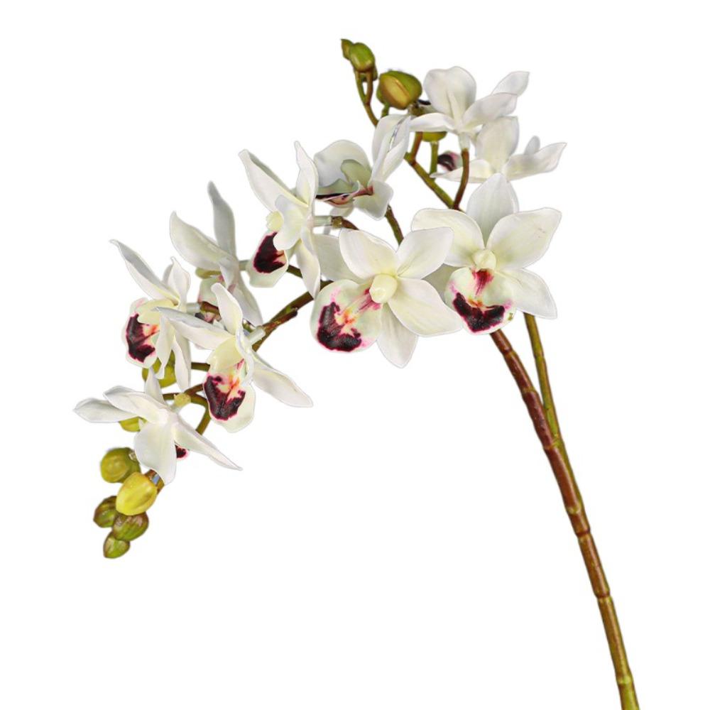 2 Fork Artificial Phalaenopsis Branches Real Touch Handmade Artificial Butterfly Orchid Flower Realistic Fake Flowers