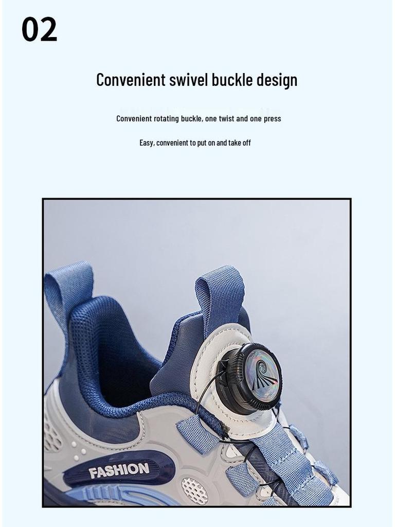 Мальчиковые водонепроницаемые кожаные кроссовки для бега и спорта с мягкой подошвой, Осень/Зима 2025