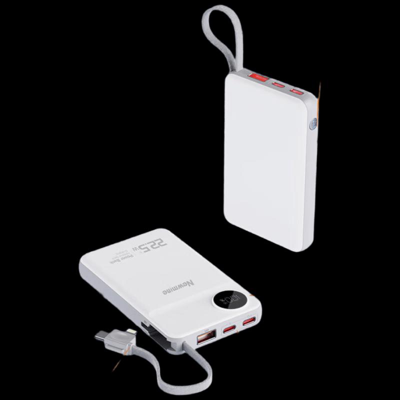 Newmine 22.5W 10000mAh Fast Charging Power Bank with Built-in Cable