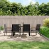 VidaXL 7-piece Garden Dining Set Black Textilene and Steel 3187044