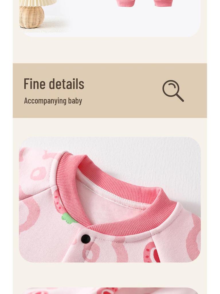 Baby Fleece Set: Warm Autumn & Winter Outing Clothes with High Waist Belly Protection