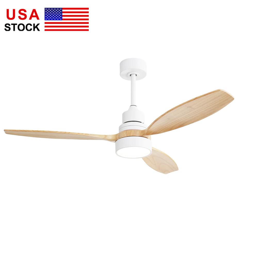 USA in Stock European Ceiling Fan 52 Inch 3 Blade Modern Smart Ceiling Fan With Led Light and Remote Control