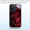 Чехол для телефона из закаленного стекла с красной розой, подходит для iPhone 17 16 15 14 13 12 11 Pro/ Max /Plus, противоударная задняя крышка