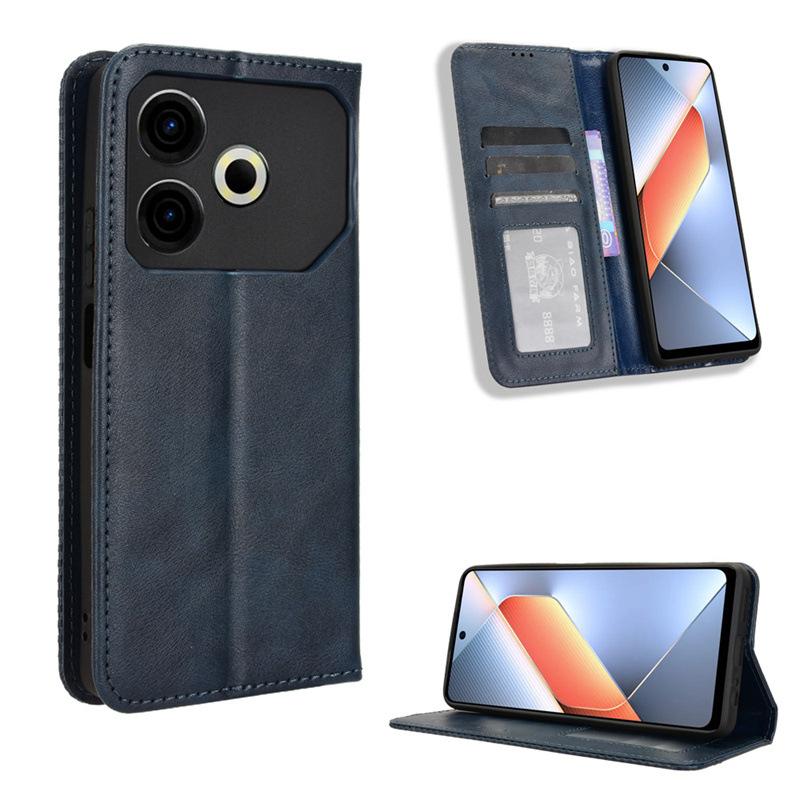 Флип-чехол для Tecno Pova 6 Neo 4G кожаный чехол [Flip Vintage Leather] кошелек ударопрочный прочный ретро-чехол для телефона