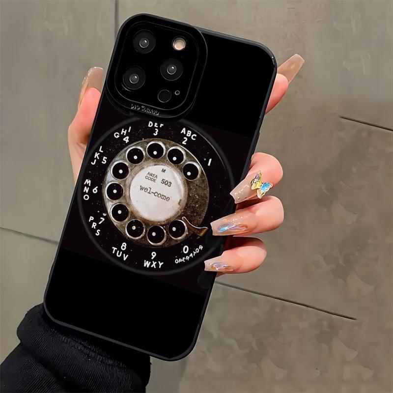 Чехол для телефона с узором ретро-дискового телефона, подходит для iPhone 17 16 15 14 13 12 11 Pro/Max/Plus, противоударная задняя крышка