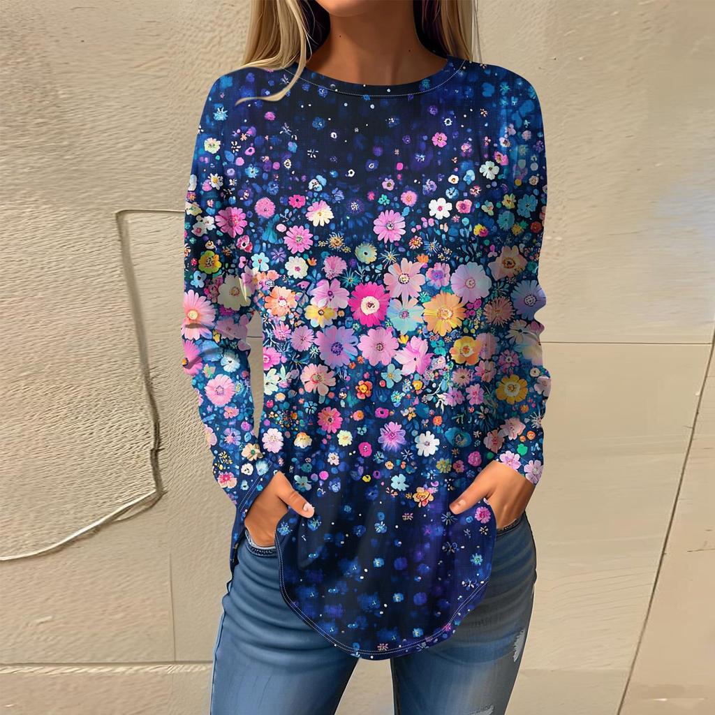 Футболки для женщин, осенние повседневные рубашки с длинным рукавом, толстовка, винтажный топ с графическим принтом, пуловер