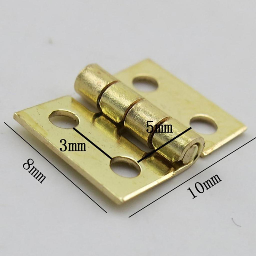 20Pcs Mini Metal Hinges with Nails DIY Miniature Furniture Dollhouse Accessory