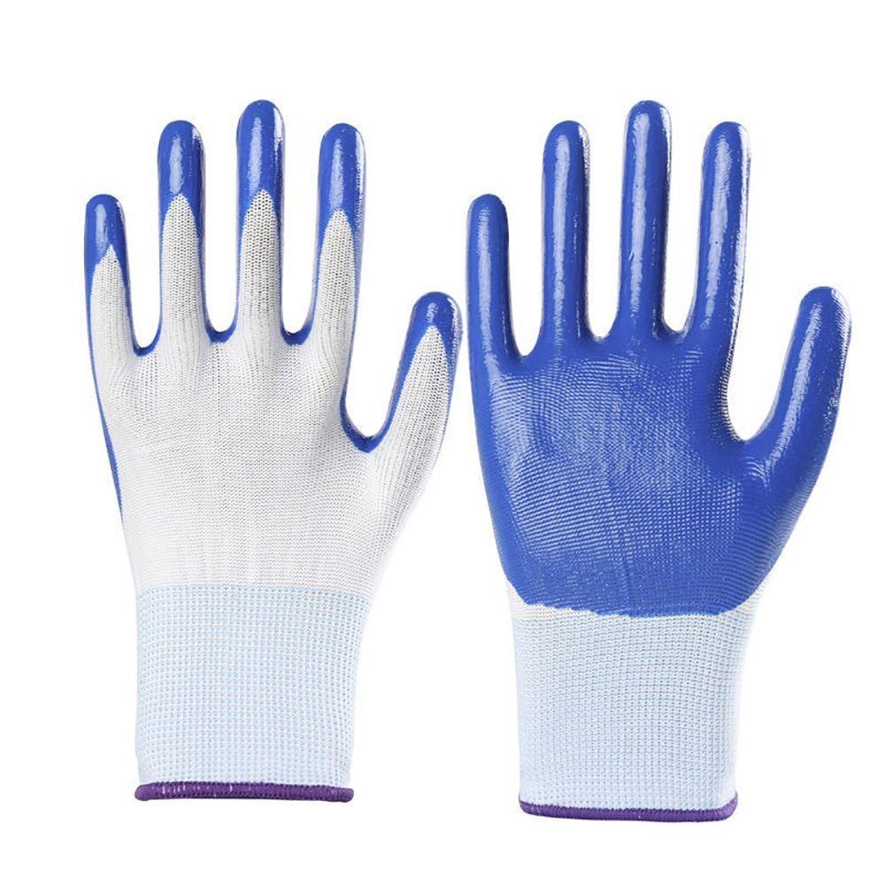 Nylon Nitrile Gloves Nitrile Safety Gloves Non-slip Labor Protection  Industrial