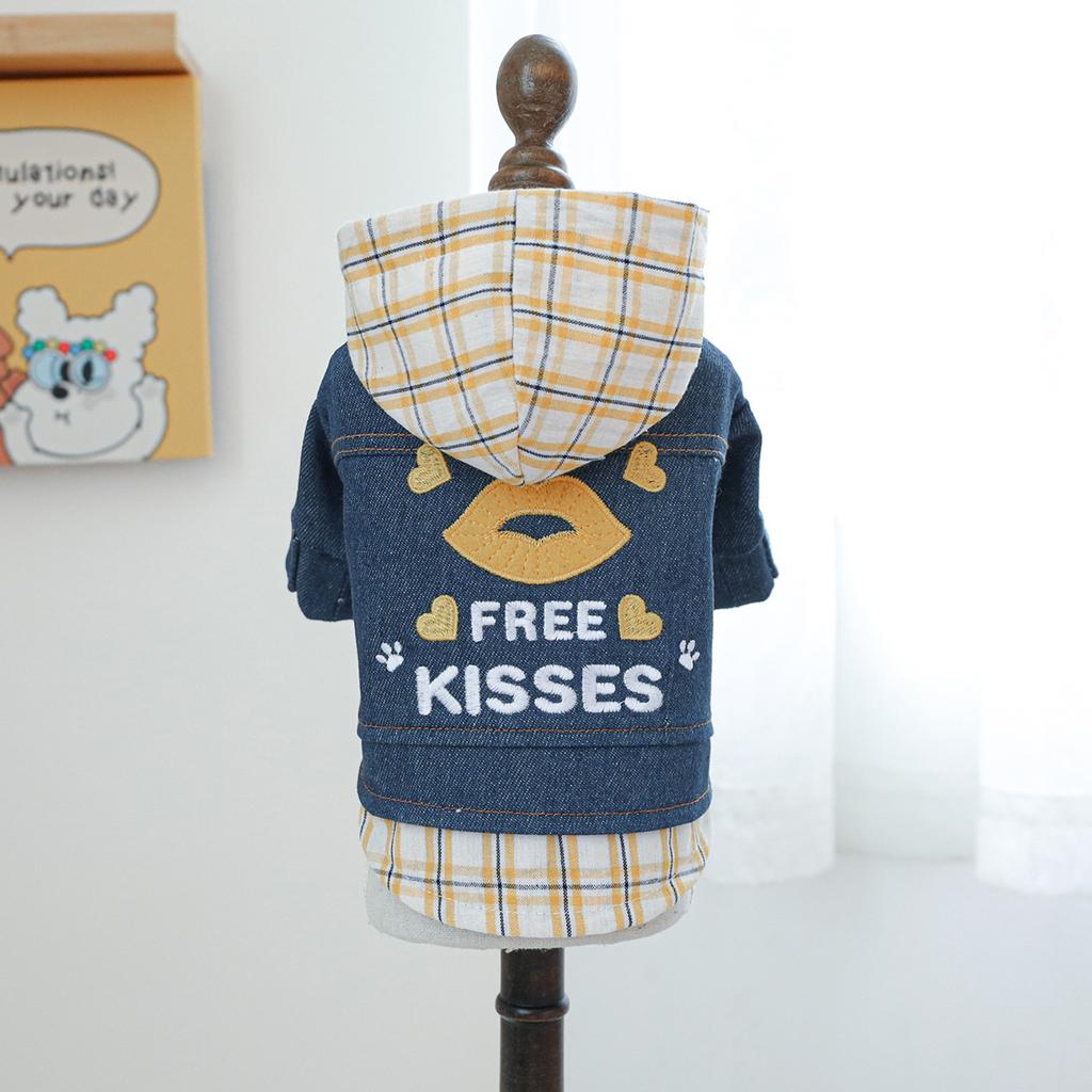Pet Clothes Dog Cat Clothing Clothing Handsome Cute Rock Handsome Denim Collection Directly from the Manufacturer