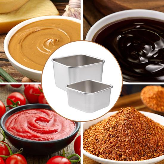 60/180 мл 1/6 шт. чашка для соуса с герметичной силиконовой крышкой, контейнеры для хранения продуктов из нержавеющей стали, кетчуп для пикника, закуски, штабелируемые банки для завтрака