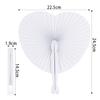 10/20Pcs White Folding Fan Heart Shape Circular Blank Paper Hand Fans Outdoor Gatherings Party Birthday Wedding Decor DIY
