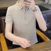 Summer New Pure Cotton Business Men's Short-sleeved T-shirt Printed Casual Youth Lapel Men's Polo Shirt for Men