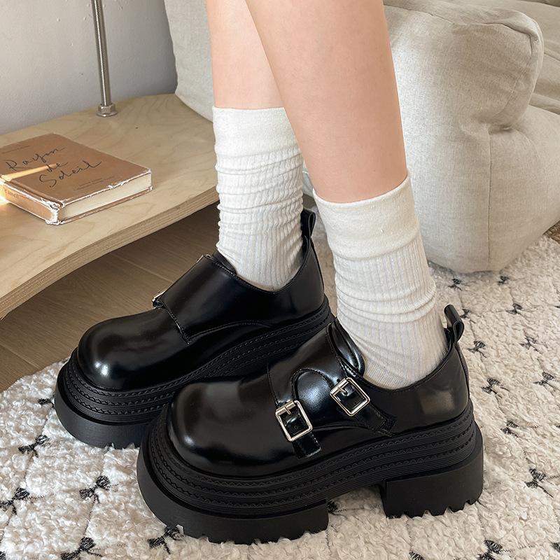 Модный тренд черные туфли на платформе в стиле ретро, женские туфли из кожи, новая весенне-осенняя юбка 2025 года, туфли-лодочки Mary Jane Love