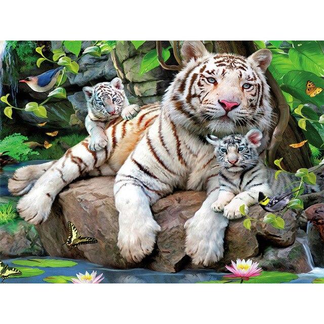 Алмазная картина Тигр 5D Алмазная вышивка с животными, украшение дома, картина, полная круглая алмазная живопись, настенная живопись