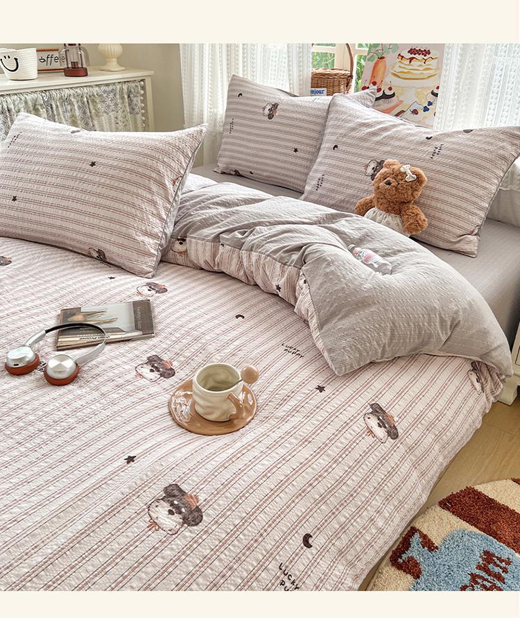 Yongyouwan A-class Puff Foam Simple Four Piece Set Soft and Skin friendly Student Dormitory Single Three Piece Set Four Seasons Set