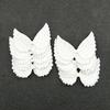 50pcs White Satin Angel Wing Patches, 5.99cm Embossed Fabric Appliques, for DIY Crafts and Decoration,Double Sided Color