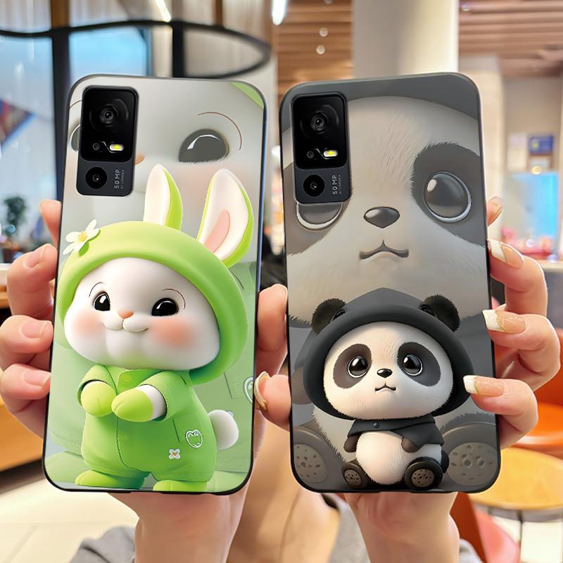 Cute Casing For TCL 40R/Sharp Aquos V6 5G Lucky Design Soft Black Case For TCL 40 SE Drift Bottle Pattern Shockproof Shell