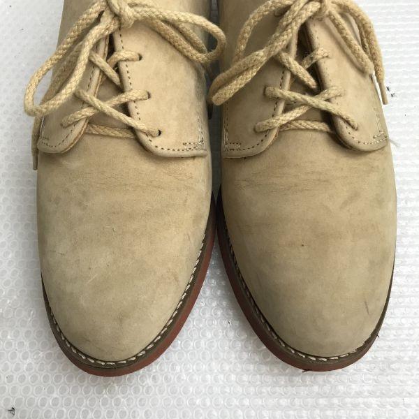 J.CREW USA made white bucks suede leather shoes beige 7.5M / 25.0-25.5(USED)