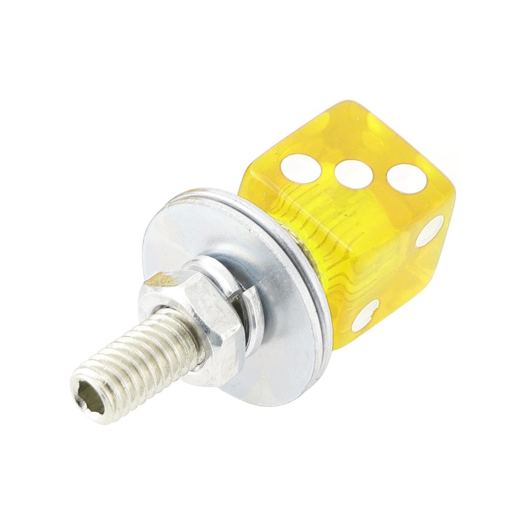 4x Болт-винт для номерного знака Custom DICE Желтый пластик Мотоцикл Чоппер Боббер