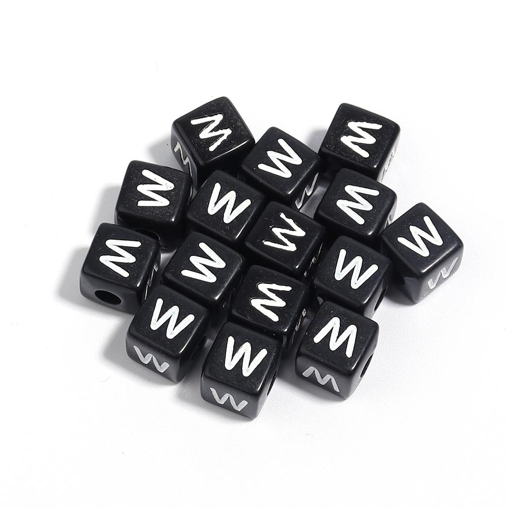 50-100pcs Black Acrylic Letter Beads A-Z Alphabet Beads Cube Spacer Beads For DIY Bracelet Necklace Jewelry Making Accessories