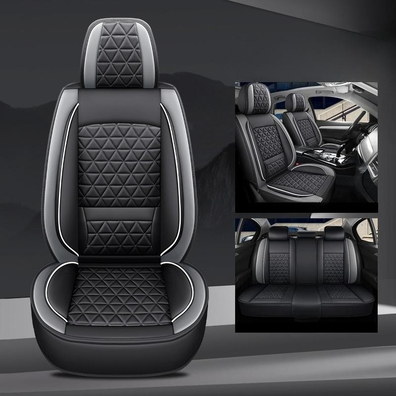 Комплект из 5 предметов, чехлы на сиденья автомобиля с поясничной поддержкой, мягкая премиальная ПУ кожа, универсальная посадка для большинства седанов и внедорожников