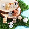 12/14PCS Dog Miniature Figurines Miniature Terrarium Crafts Realistic Animals Dogs for Fairy Garden Accessories