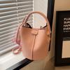 Premium Texture Portable Small Bag Women'S Fashion Soft Leather Bucket Bag Casual Shoulder Messenger Bag