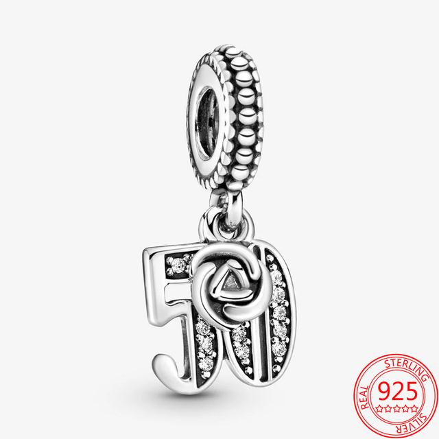 Изящные сверкающие подвески из стерлингового серебра 925 пробы с номером 23, подходящие для модных браслетов и ожерелий, женские ювелирные украшения своими руками, подаркиjavascript: недействительным(0)