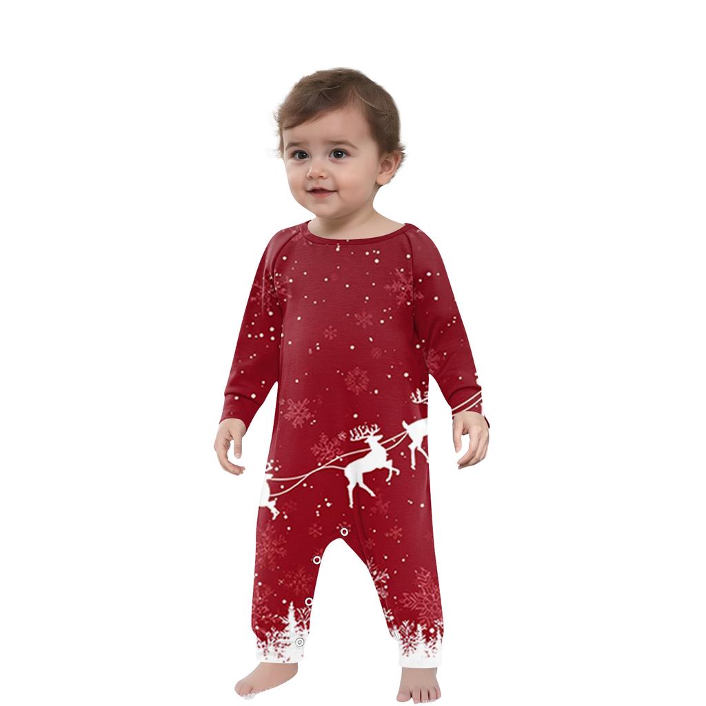 Christmas Print Family Outfit Long Sleeve Top + Pants Set Family Outfit