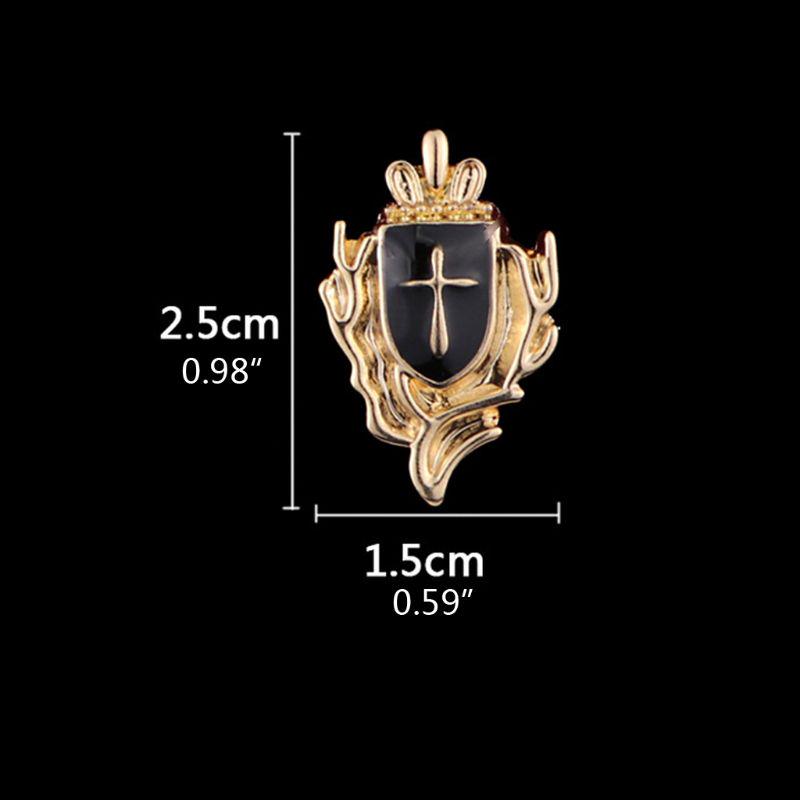 1 Pair Cross Shield Business Suit Shirt Collar Lapel Pin Brooch Tips Men Jewelry