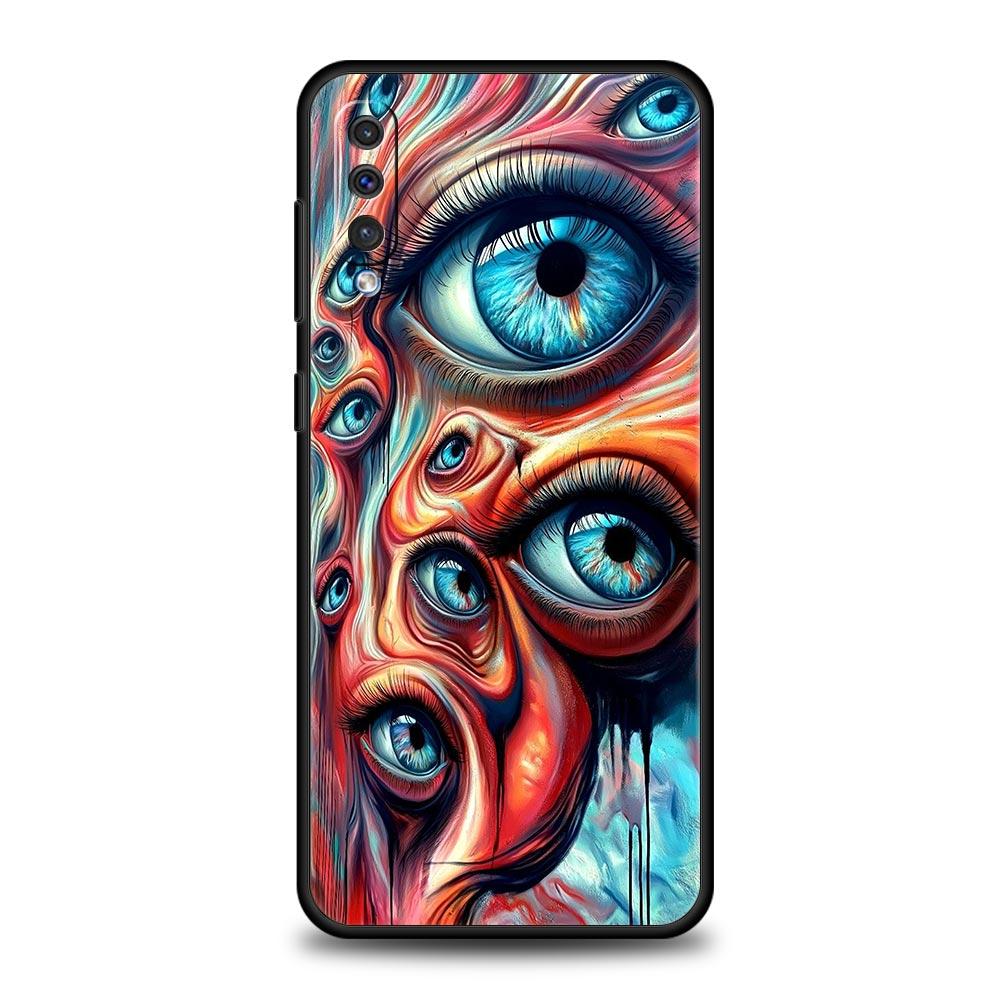 Spooky Scary Red Eye Phone Case for Samsung Galaxy A56 A36 A26 A16 A34 A24 A42 A22 A20 A12 A40 A30 A10 5G Soft TPU Cover Shell