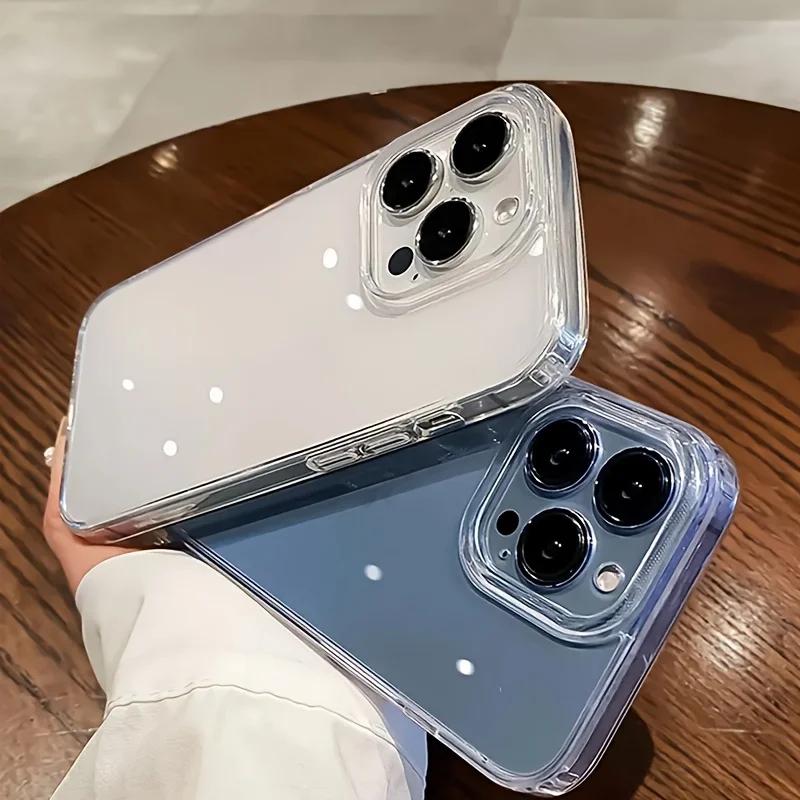 Ультратонкий прозрачный акриловый чехол для телефона для iPhone 16 15 14 Plus 13 12 11 Pro Max Задняя крышка телефона Прозрачный противоударный чехол